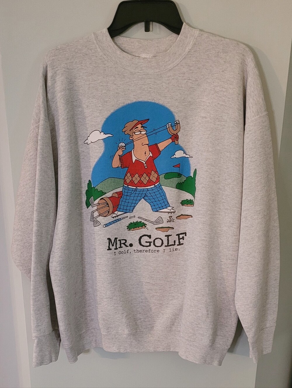 Mr. Golf Graphic Crewneck Sweatshirt - Light Gray
